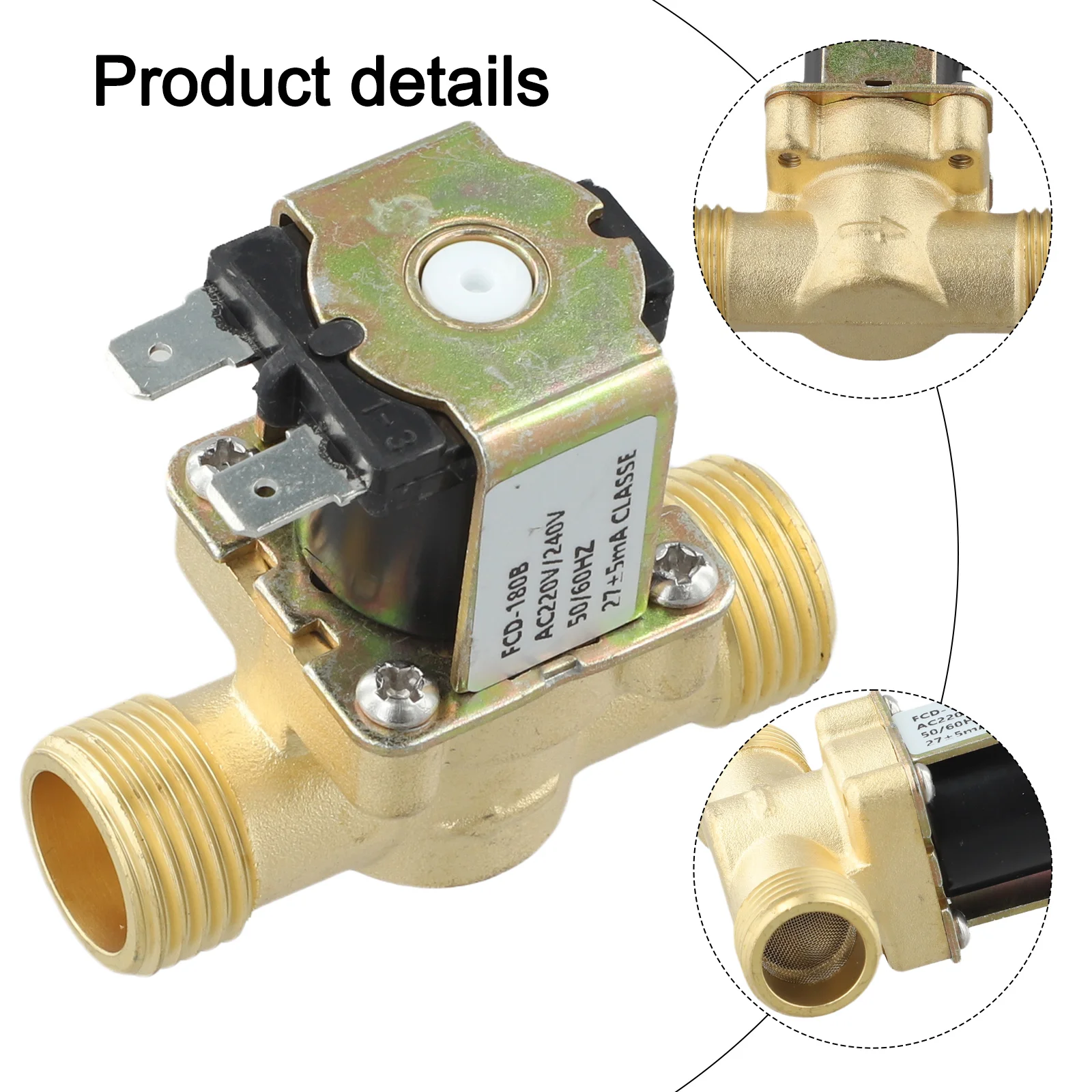 

Латунный электромагнитный клапан для управления водой 220В, впускной клапан для водоснабжения, надежный дизайн для безопасного управления водой