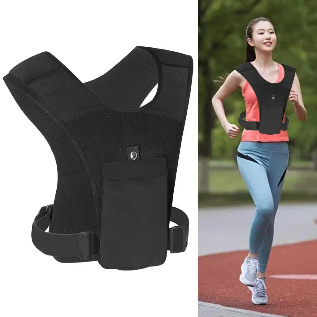 Breathable Running Vest w/ Bag for Night Running Walking Cycling Sports