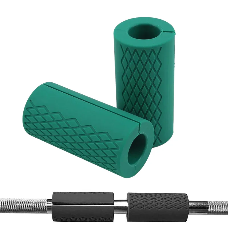 1 Paar Langhantel-Hantelgriffe, dicke Stangengriffe, Crossfit-Silikon-Anti-Rutsch-Pad, zum Hochziehen, Gewichtheben, Kettlebells, Fat Grip