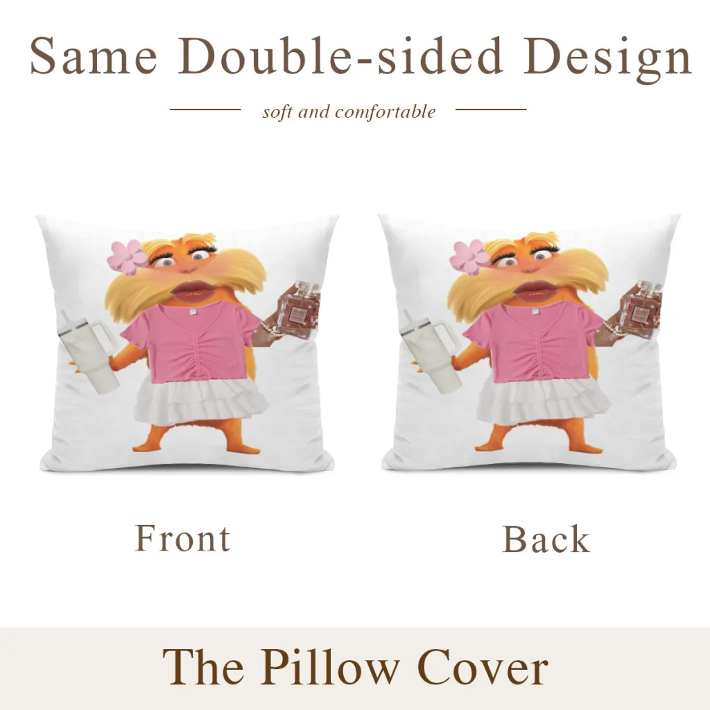 Preppy Lorax Cushion Cover Pillowcase Cushion Pillow Home