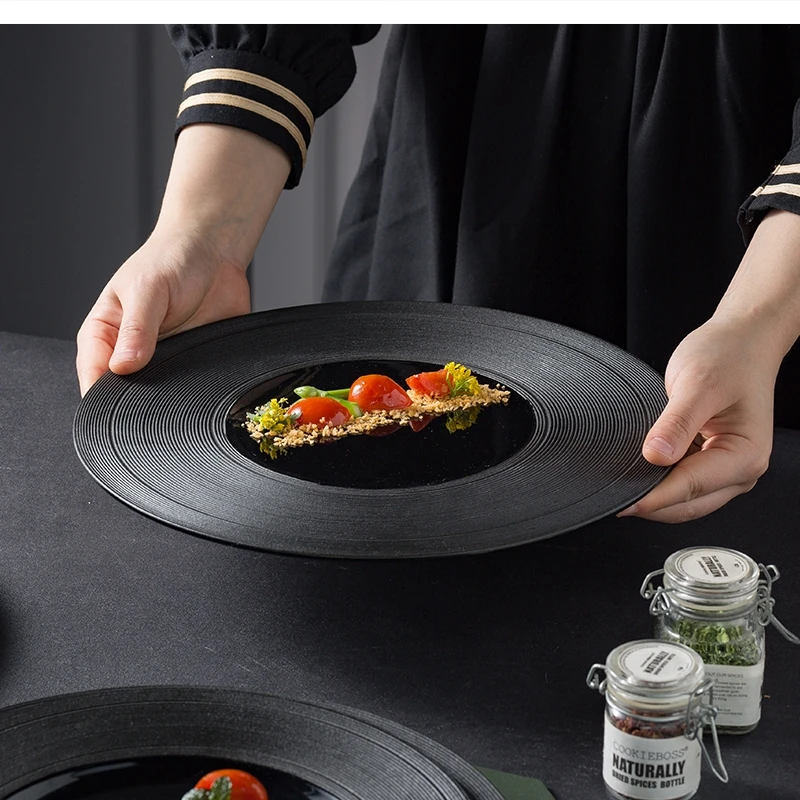 

Коммерческий большой плоский маятник 10-дюймовый пищевой черный круглый торт Бытовая посуда