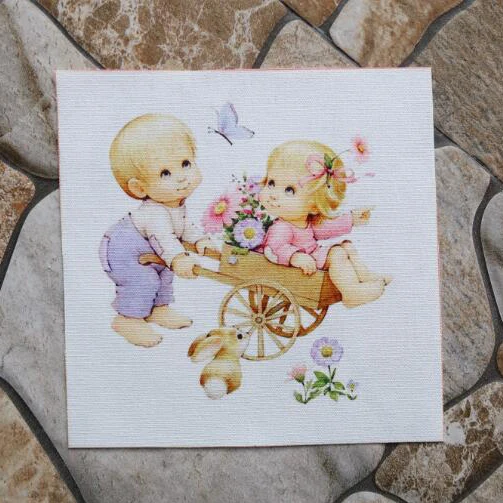 16pcs/lot Hand Quilting Bags Tecido Angel Patchwork Child Digital Print Painting Fabric Cotton Hand Dyed Sewing DIY Patchwork