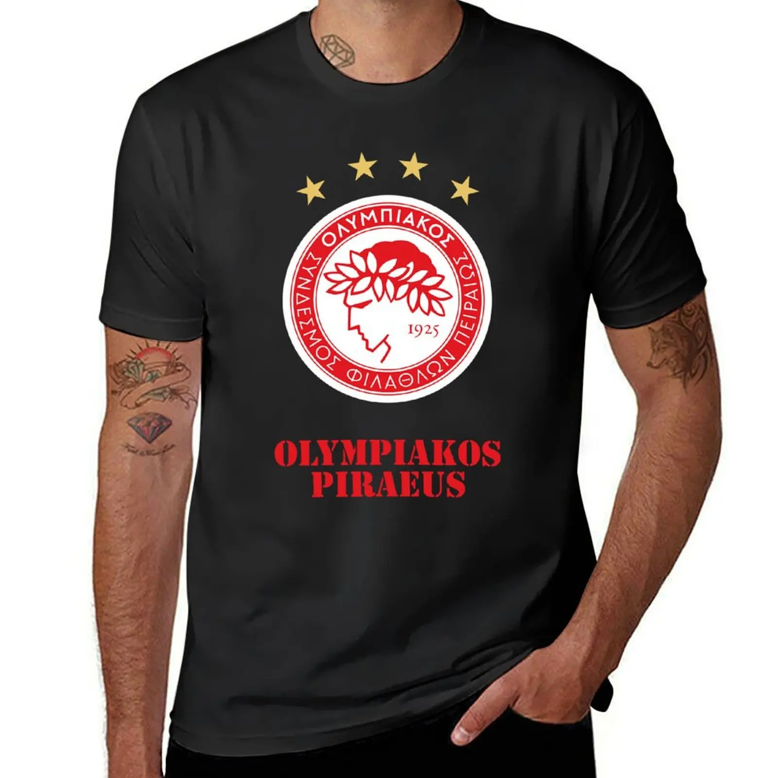 OLYMPIAKOS PIRAEUS FC2 T-Shirt quick drying boys animal print hippie clothes tees plain black t shirts men