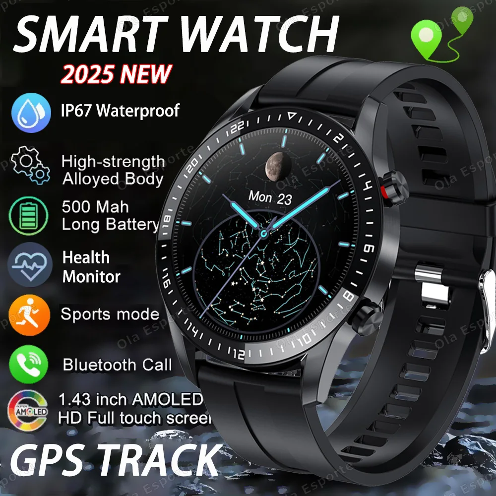 

Новые умные часы для мужчин HD AMOLED экран GPS траектория движения монитор сердечного ритма Bluetooth вызов водонепроницаемые спортивные умные часы для женщин