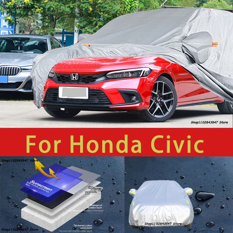 

For Honda Civic Outdoor Protection Full Car Covers Snow Cover Sunshade Waterproof Dustproof Exterior Car accessories