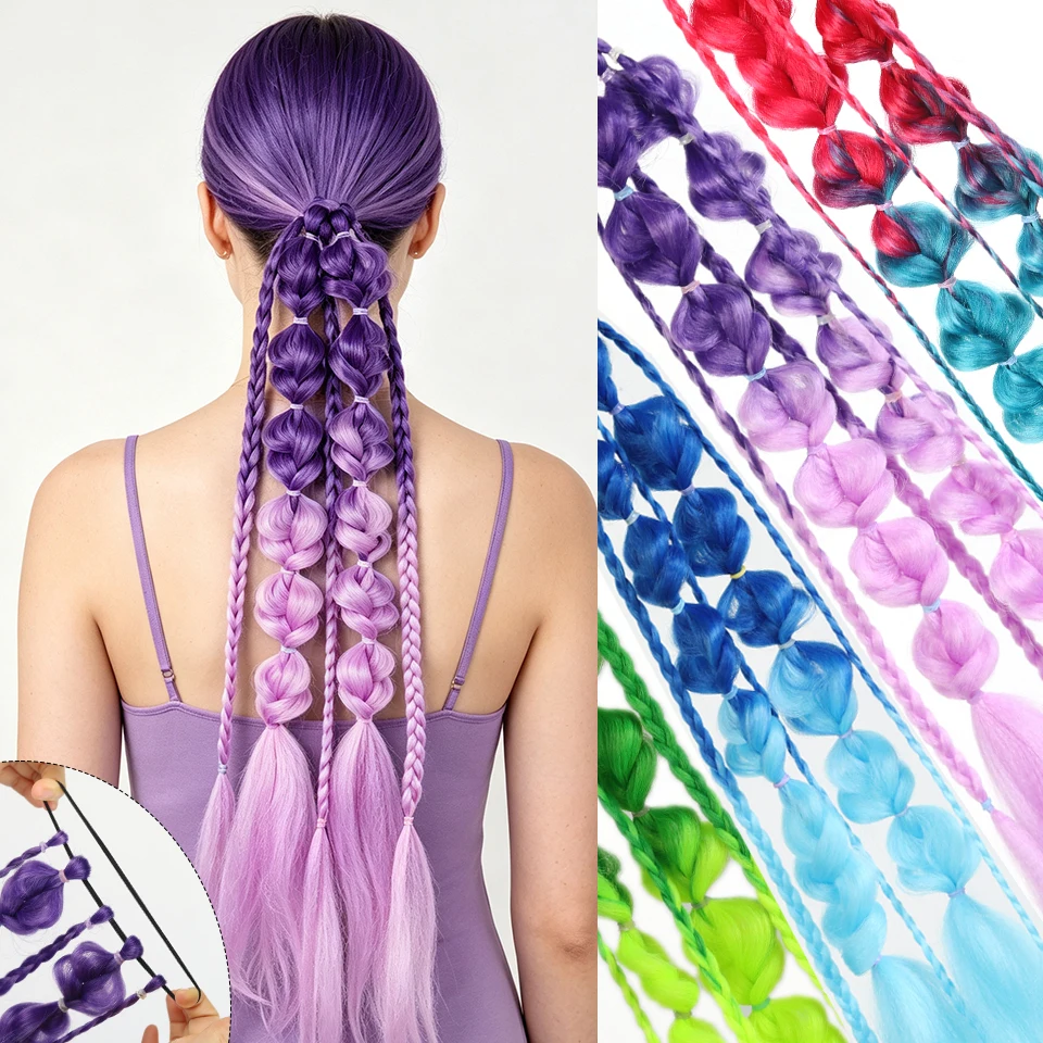 Synthetic Color Lantern Twists Braid Elastic Band Braided Wig Braid Suitable For Women Daily Party Halloween Christmas Festival