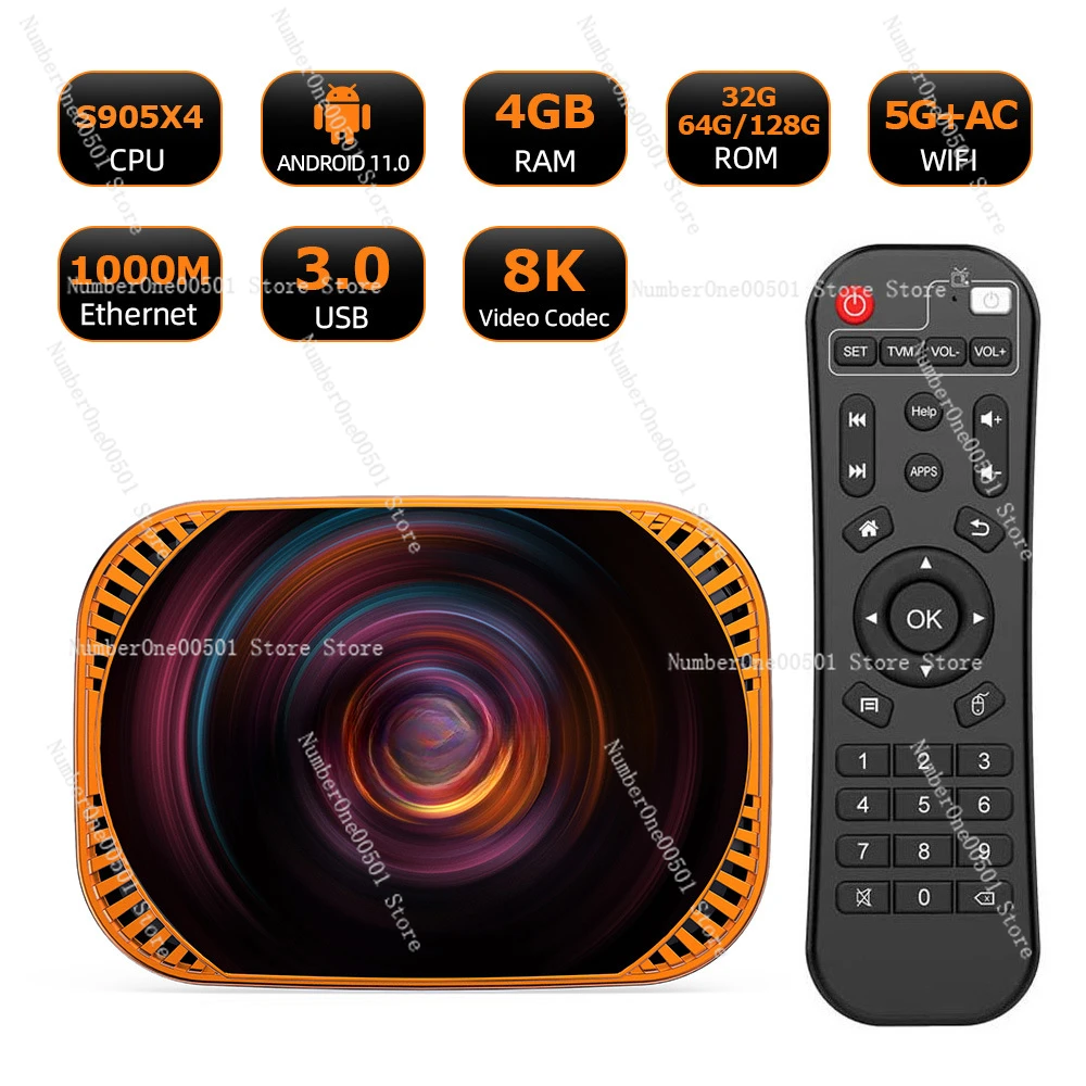 RBOX-X4 Android 11 Foreign Trade Set-top Box S905X4 8K Network Player