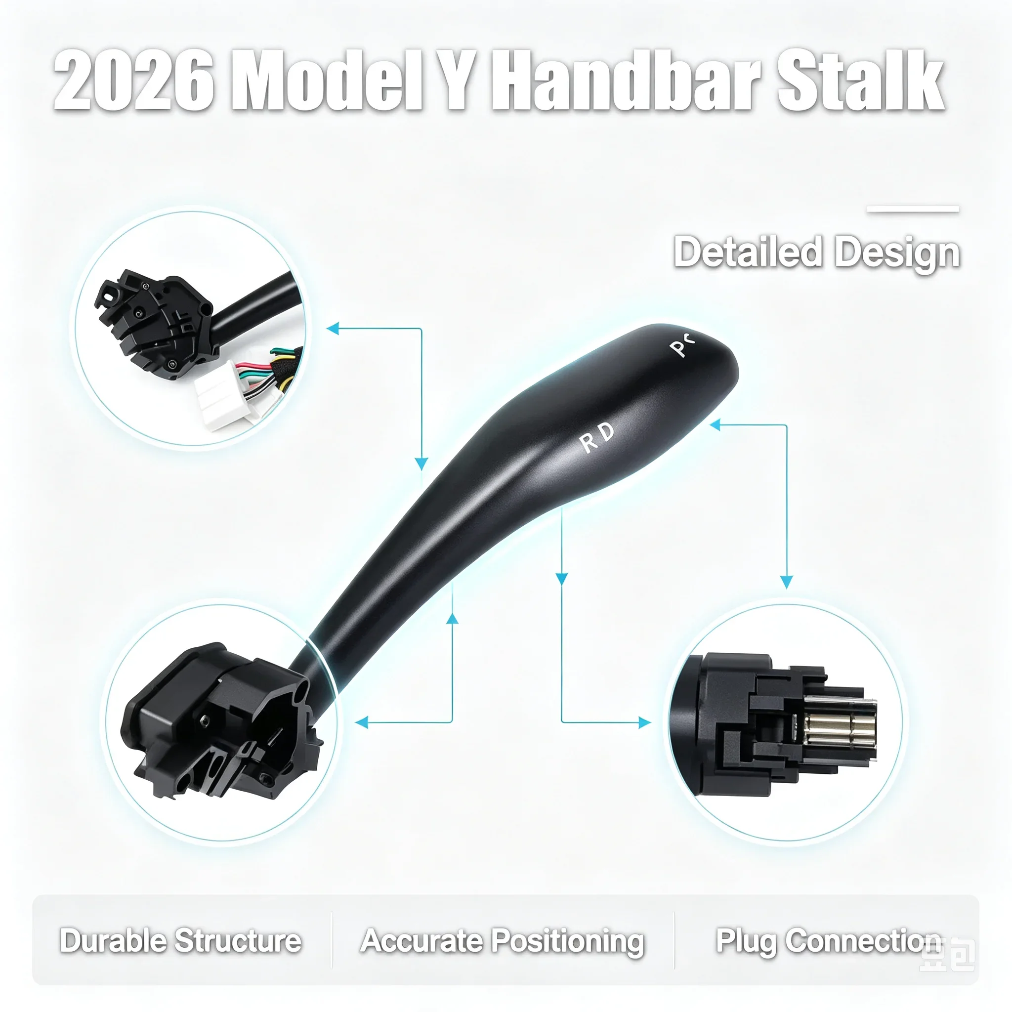 Latest New Model Y Juniper Gear Stalk Lever Physical Shift Grab Kit D P R Gear Indicator Handle for Tesla New Y YL Easy Install