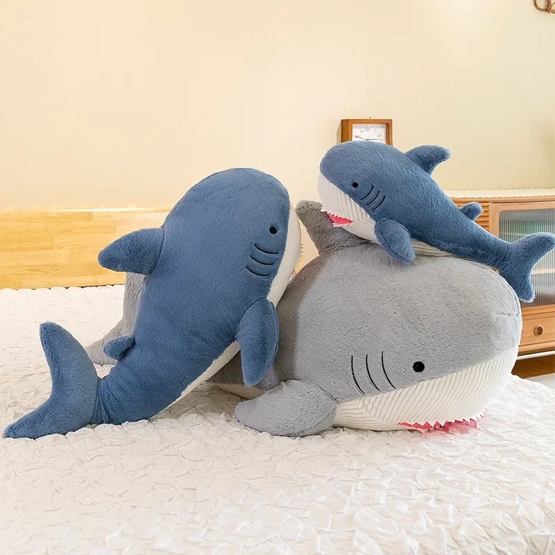 120CM Big Soft Simulation Cute Shark Plush Toys Kawaii Stuffed Kids Children Boys Girls Lovely Animal Pillow for Birthday Gifts