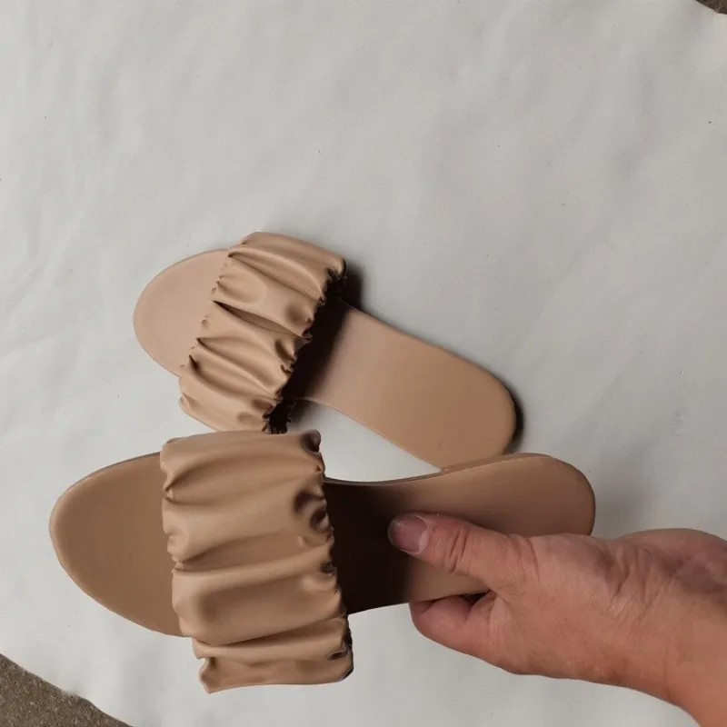 Summer Beach Shoes Fashion Slip on Women Slippers Outside Seaside Slides Flat with Comfort ladies footwear Large Size 37-41