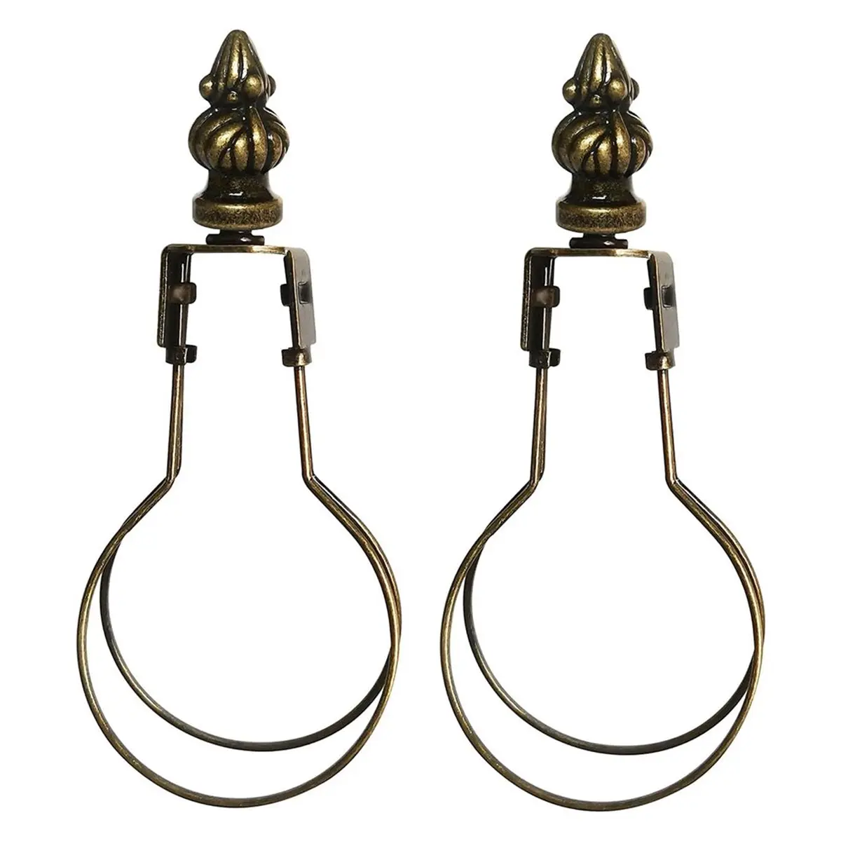 FTGT NEW Lampshade Adapter Brass Clip on Light Bulb Clip Adapter Includes Decoration Finial, Spring Clip for Light Bulb