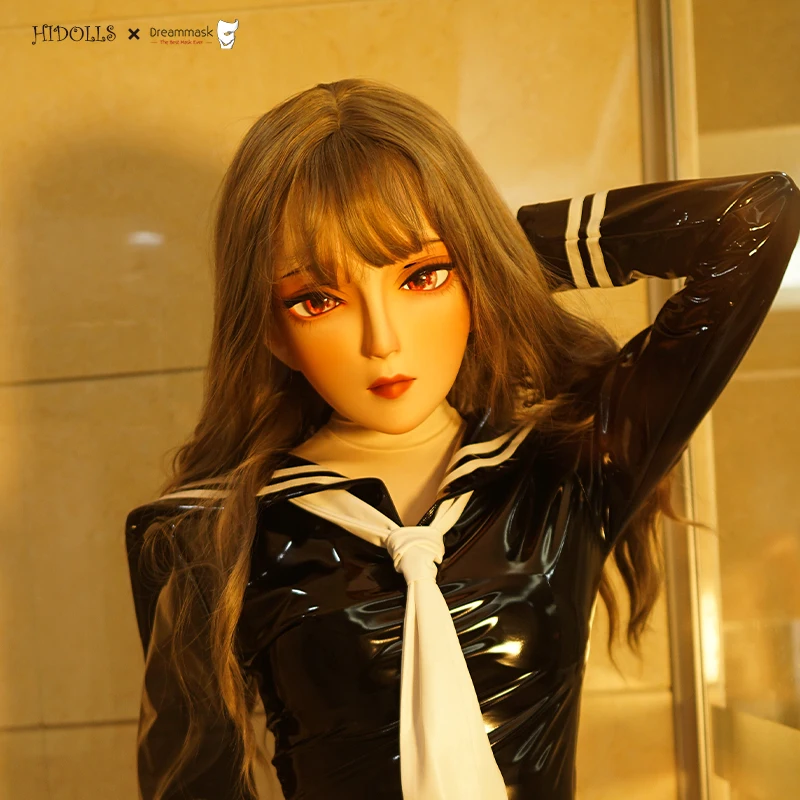 (HD03)HIDOLLS Feito à Mão Feminino Menina Resina Meia Cabeça Cosplay Japonês Role Play BJD Kigurumi Máscara Crossdresser Boneca Máscara