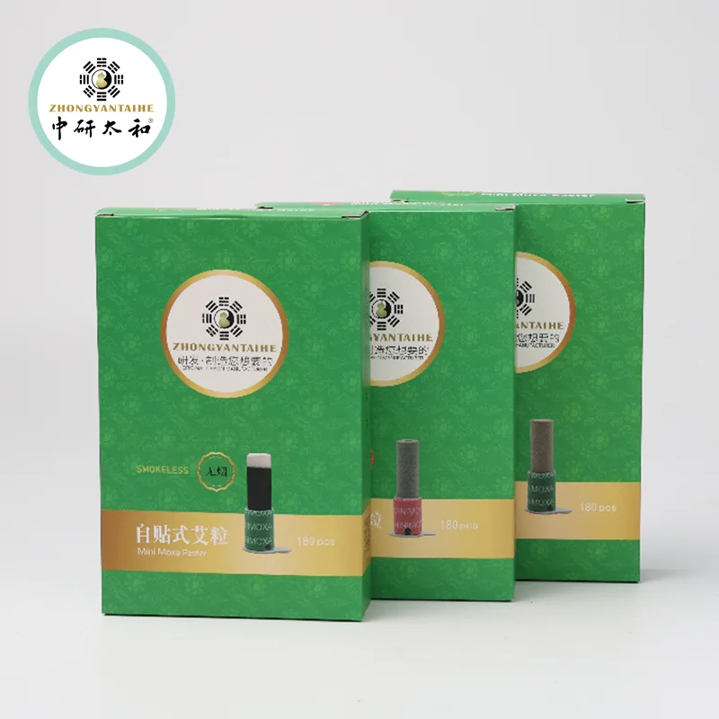 180 Pcs Mini Moxa Tube Self-Stick Tube Self Stick Chinese Moxibustion Sticker Therapy Heating Acupuntura Point