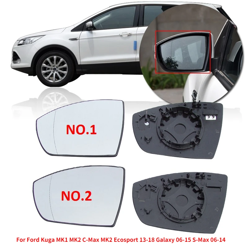 

CAPQX Rearview glass with heat For Ford Kuga MK1 MK2 C-Max MK2 Ecosport 13-18 Galaxy 06-15 S-Max 06-14 Side Rear View Mirror Len