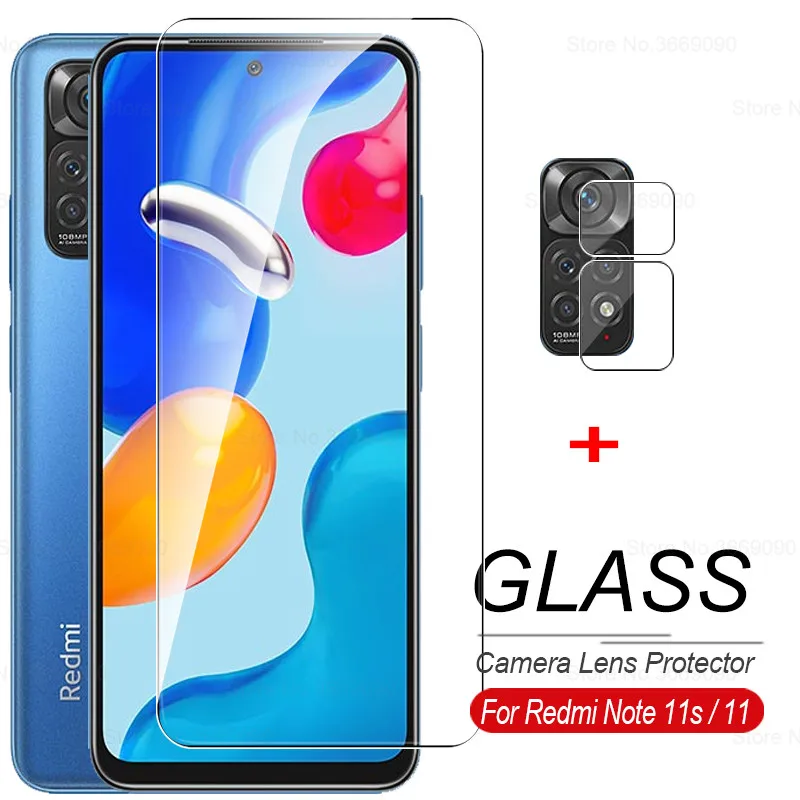 Vidrio Protector para Xiaomi Redmi Note 11 S, Protector de pantalla Global, lente de cámara, película templada, Redmi Note 11 S, Note 11 S, 4G