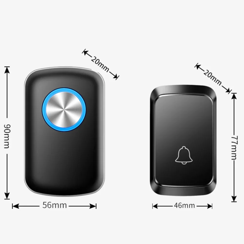 Imagem -06 - Sinos de Porta sem Fio 1000 Pés Plug-in de Longo Alcance Casa sem Fio à Prova Dágua Controle ue Eua Reino Unido Dispositivo Inteligente de Chamada de Paciente Idoso