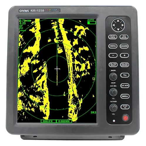 12.1-inch ONWA X-Band 4KW up to 36nm KR-1238 Marine Supplies Product Marine Radar  Support AIS ARPA Display Target Tracking