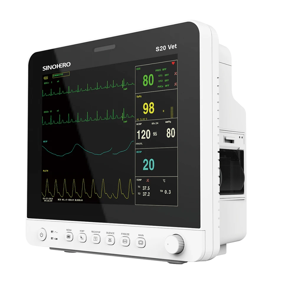 Hospital Veterinary Vital Sign Mo-nit-or Portable Multiparameter Medical M-on-itor Vet Patient Mo-n-itor