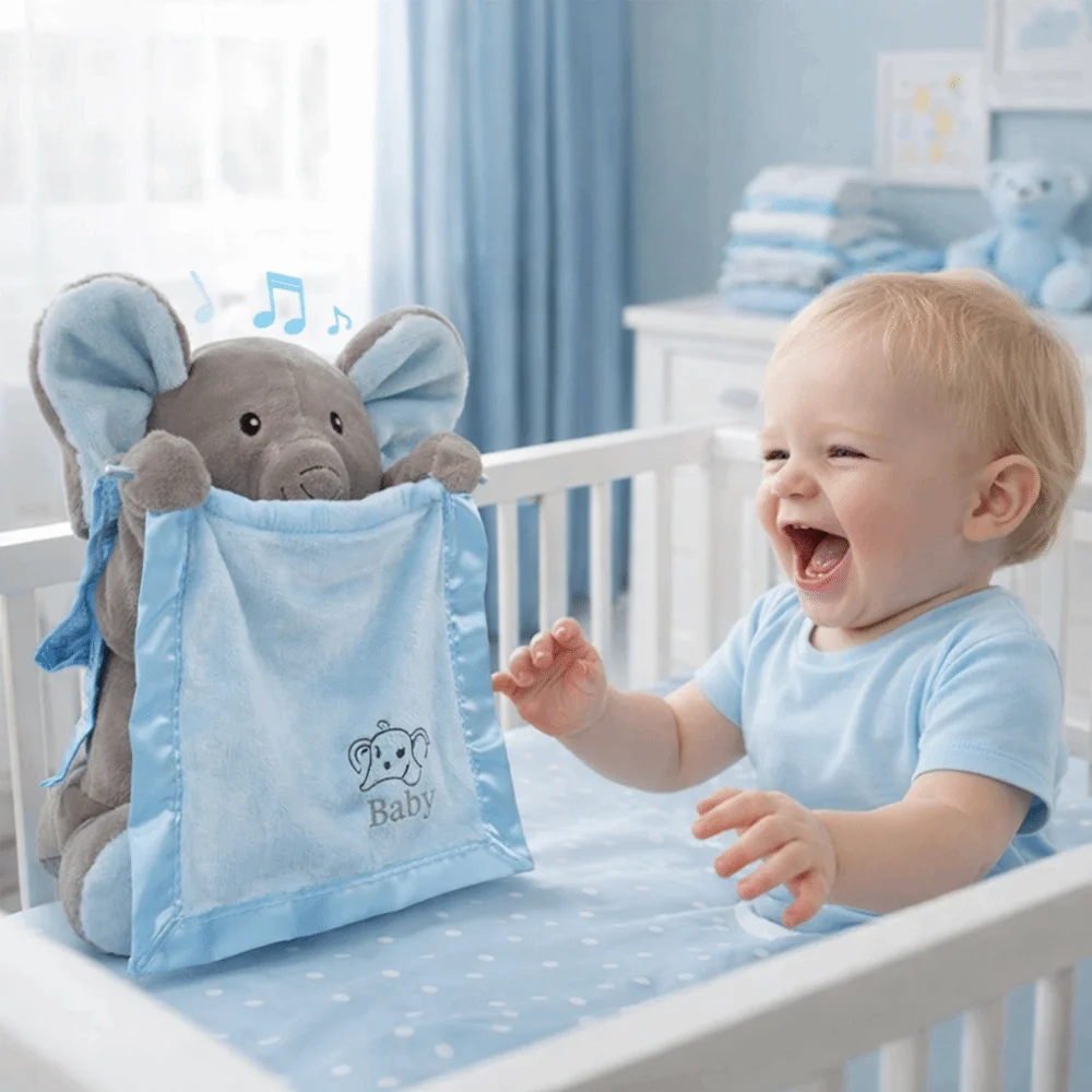 

Soft Plush Singing Elephant Toy Singing Function Hide-and-seek Feature Hide-and-seek Elephant Toy Musical Plush