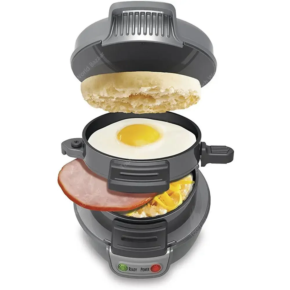 Mini Fully Automatic Burger Maker Electric Sandwich Maker, Black Breakfast Maker Hamburger