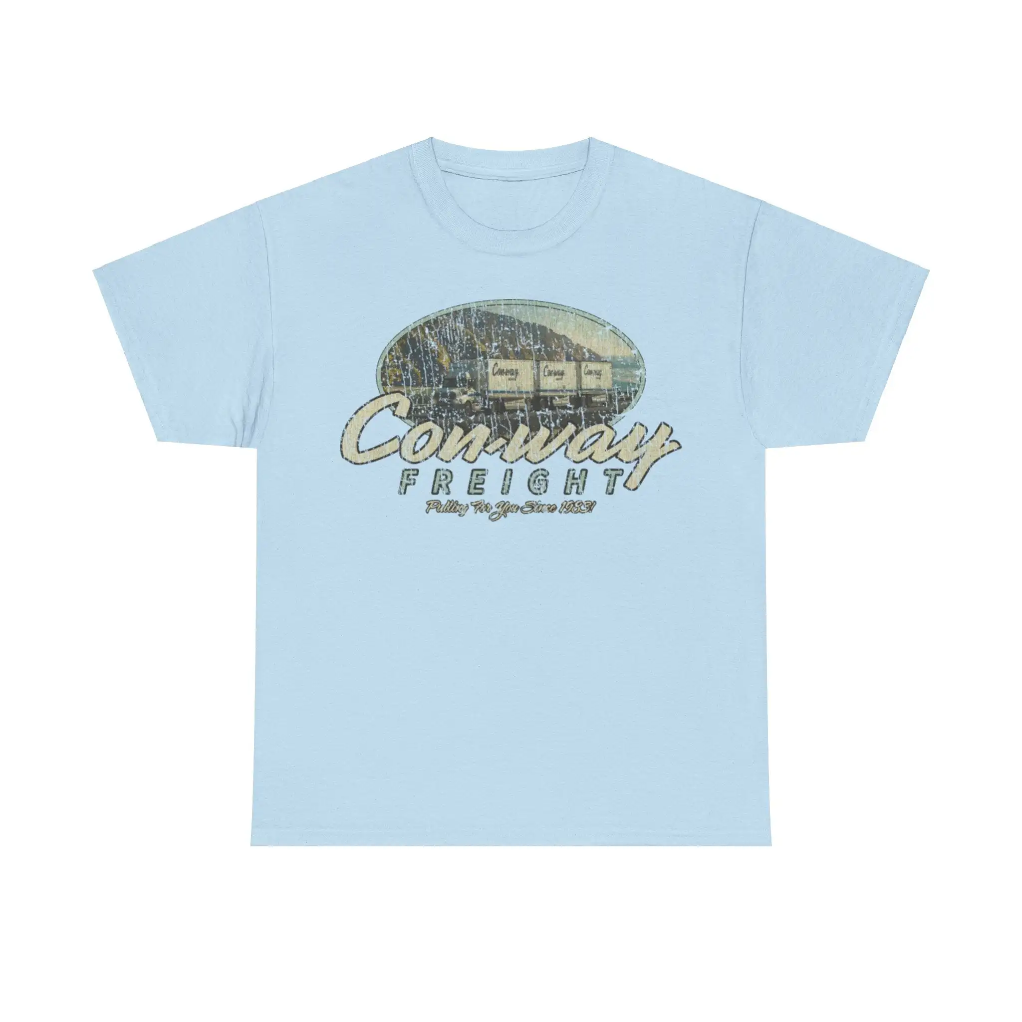 Conway Freight 1983 Trucking Distressed Print T-shirt