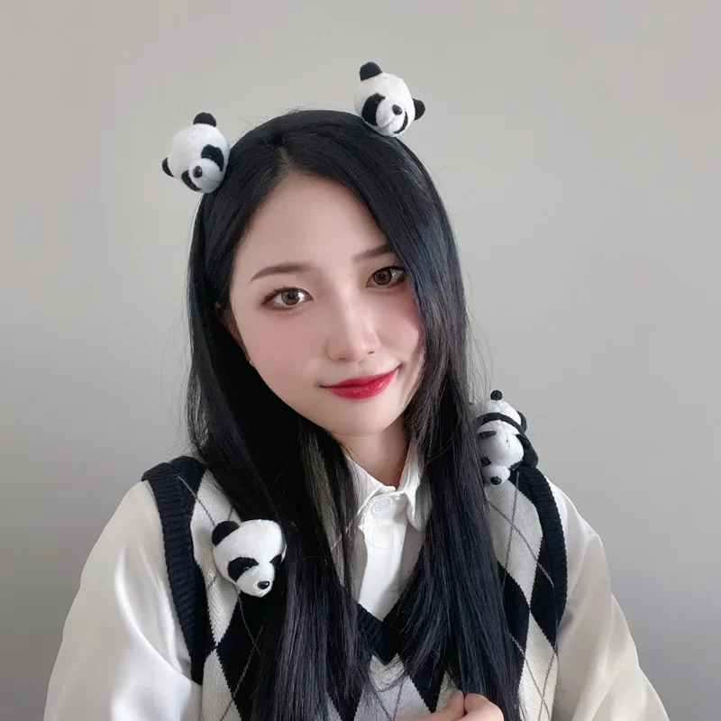 Cute Panda Doll Headband Headdress Wash Face Hair Card Hair Clip Hairband Hair Loop Children Adult Hair Accessories Women