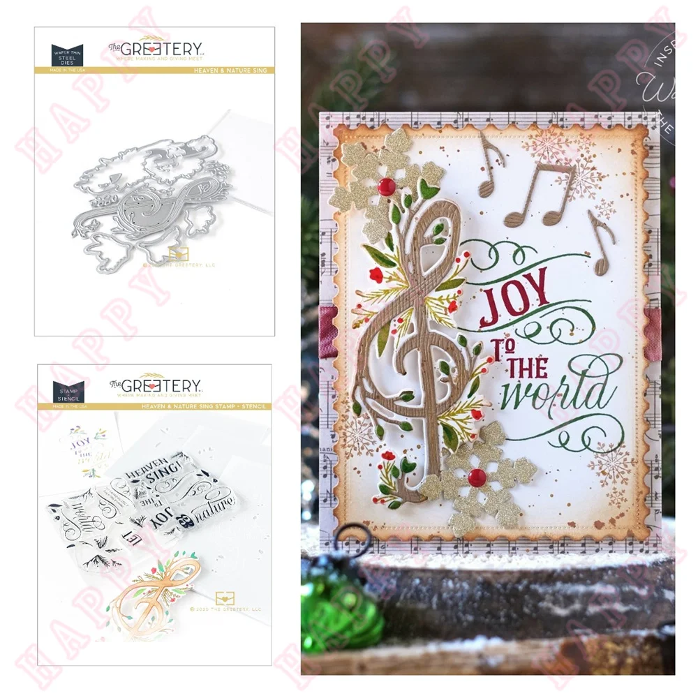 Christmas Metal Cutting Dies Stamps Stencils Heaven And Nature Sing For DIY Scrapbook Album Decorative Embossing DIY Paper Mould