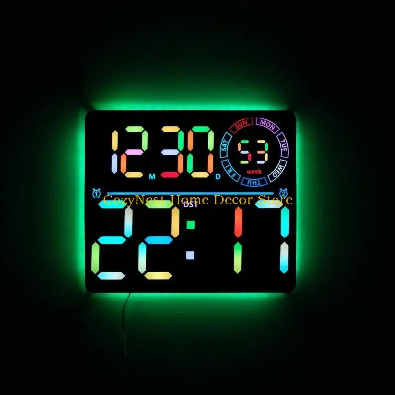 92MF Electronic Digital Clock Battery Operated LED Wall Clock With Timer Function For Living Room Bedroom And Offices Desktop
