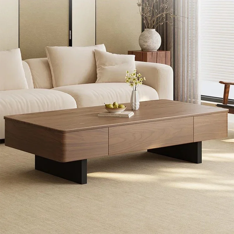 #Wood Nordic Coffee Table Decoration Modern Living Room Antique Coffee Table Minimalist Drawers Meubles Postmodern Furniture