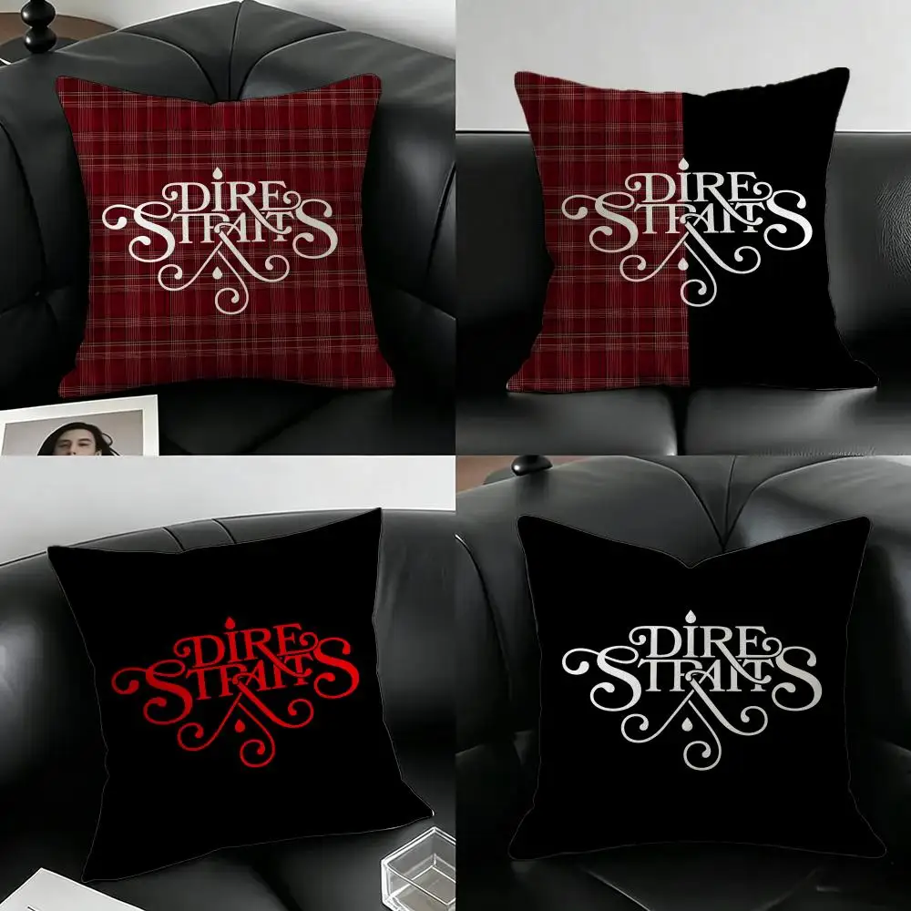 Band Dire Straits Cushion Cover Natural Linen Pillowcase Set, All-in-One Decor for Sofa, Bedroom & Chair