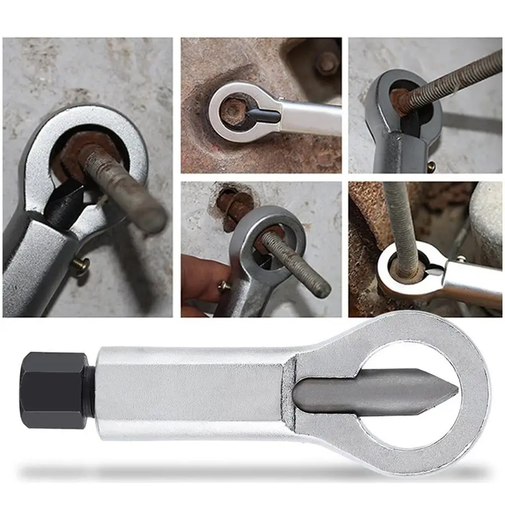 Rusty Nut Separation Wrench Damaged Screw Nut Splitter Remover Spanner Remove Cutter Tool Steel Wrench Hex Extractor Tools