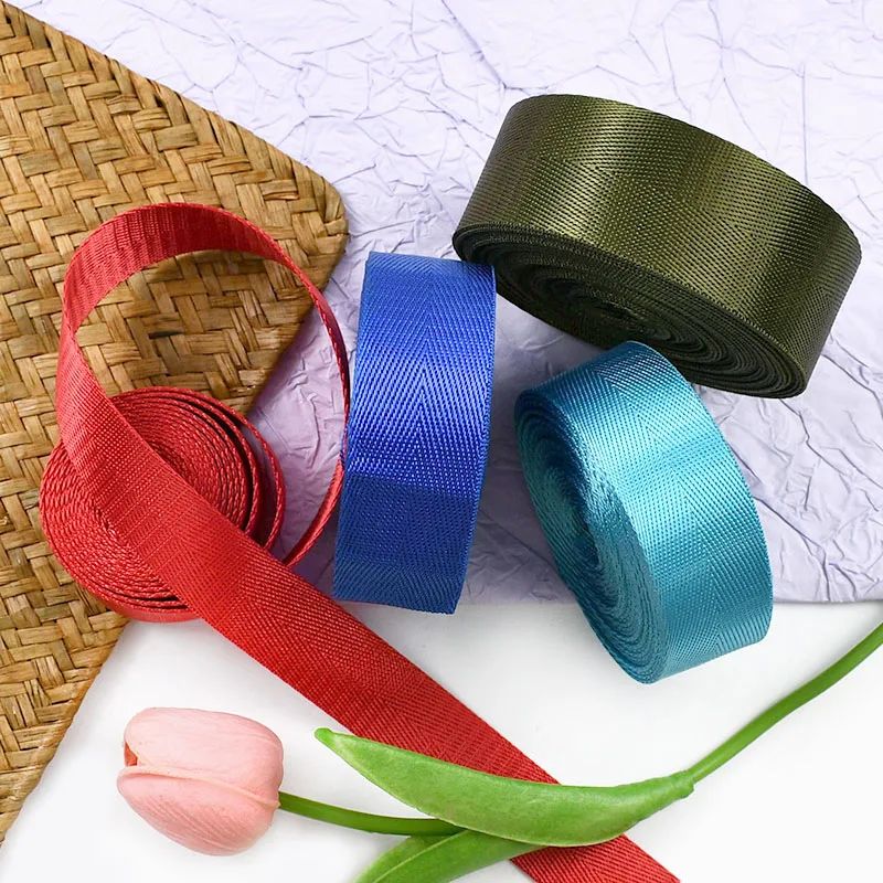 5Meters Meetee 20-50mm Colored Nylon Webbing for Backpack Strap Car Seat Belt Ribbon DIY Garment Binding Tape Sewing Accessories