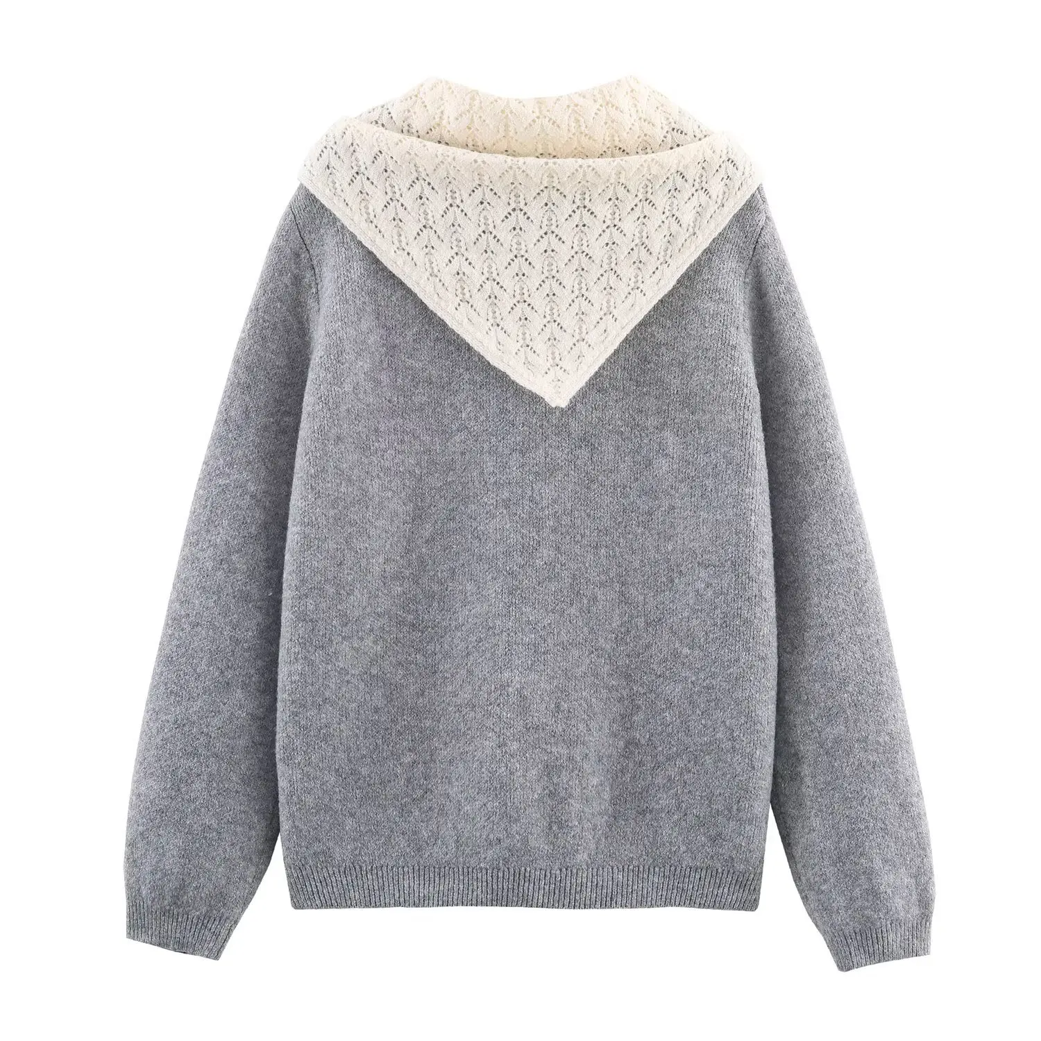 Nieuwe modieuze gebreide sjaal in Europese en Amerikaanse stijl met zoete stijl en leeftijdverminderende top