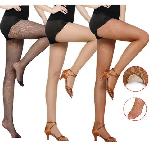 2Pair/lot Professional Latin Dance Stocking Fishnet Bodystocking Latin Dance Hard Yarn Caramel Nylon Tight sexxy Pantyhose