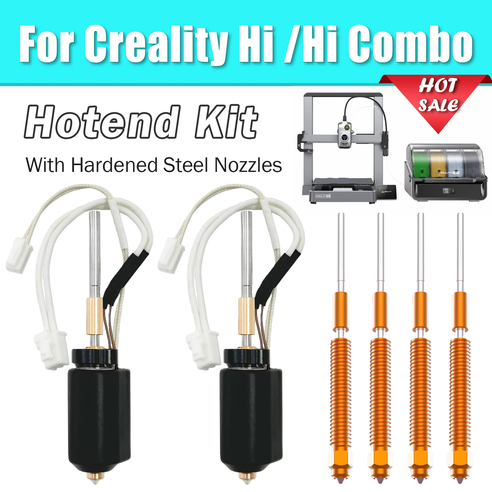 

For Creality Hi Hotend Hardened Steel All-In-One Nozzle Creality Hi Combo Ceramic Heating Block 300°C 3D Printer PartS