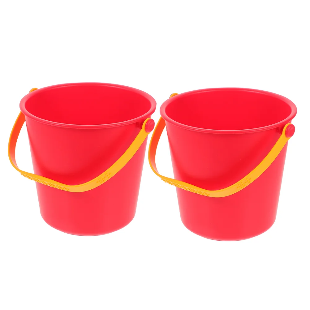 2 Pcs Play Sand Children's Toys Beach Buckets Portable Playing Multi-use with Water Playthings