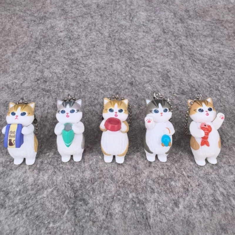 

Брелок-фигурка Mofusand Kawaii Cat в слепой коробке, милая аниме-фигурка-подвеска, игрушка-фигурка в стиле стенд-фигурки с позой еды, подарок на день рождения
