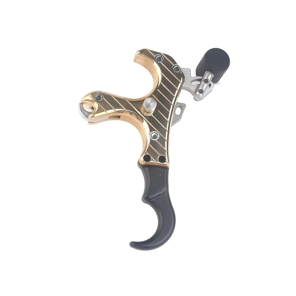 Thumb Trigger Compound Bow Release Aid Premium Brass Structure Interchangeable 3/4 Finger Grip Durable Archery Shooting