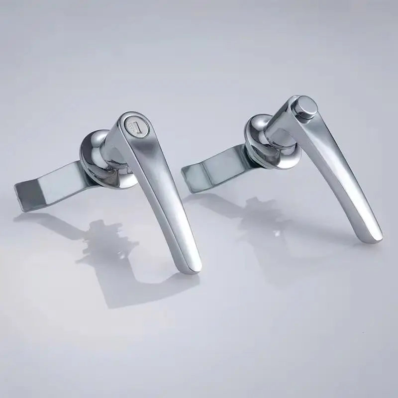 

New 2PCS Zinc Alloy Industrial Handle Lock Distribution Box Mechanical Equipment Lock Switch Electrical Cabinet Door Lock Chrome