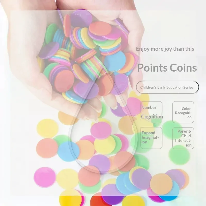 100Pcs Plastic Counting 19mm Casino Round Math Teaching Tool Bingo Markers Fun Family Board Games Toy Gift