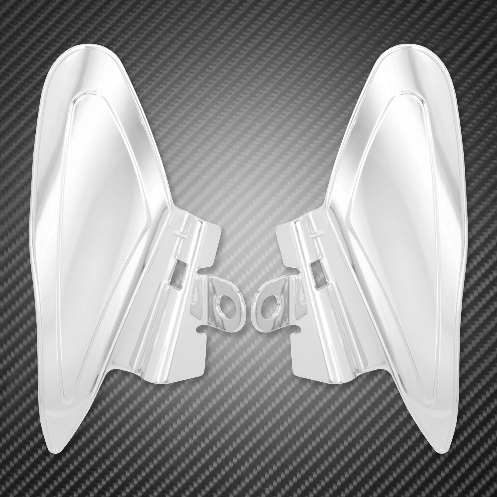 2xMotorcycle Chrome Reflective Saddle Heat Shields Air Deflector ABS For Indian Chief Classic Chieftain Vintage Roadmaster 14-22