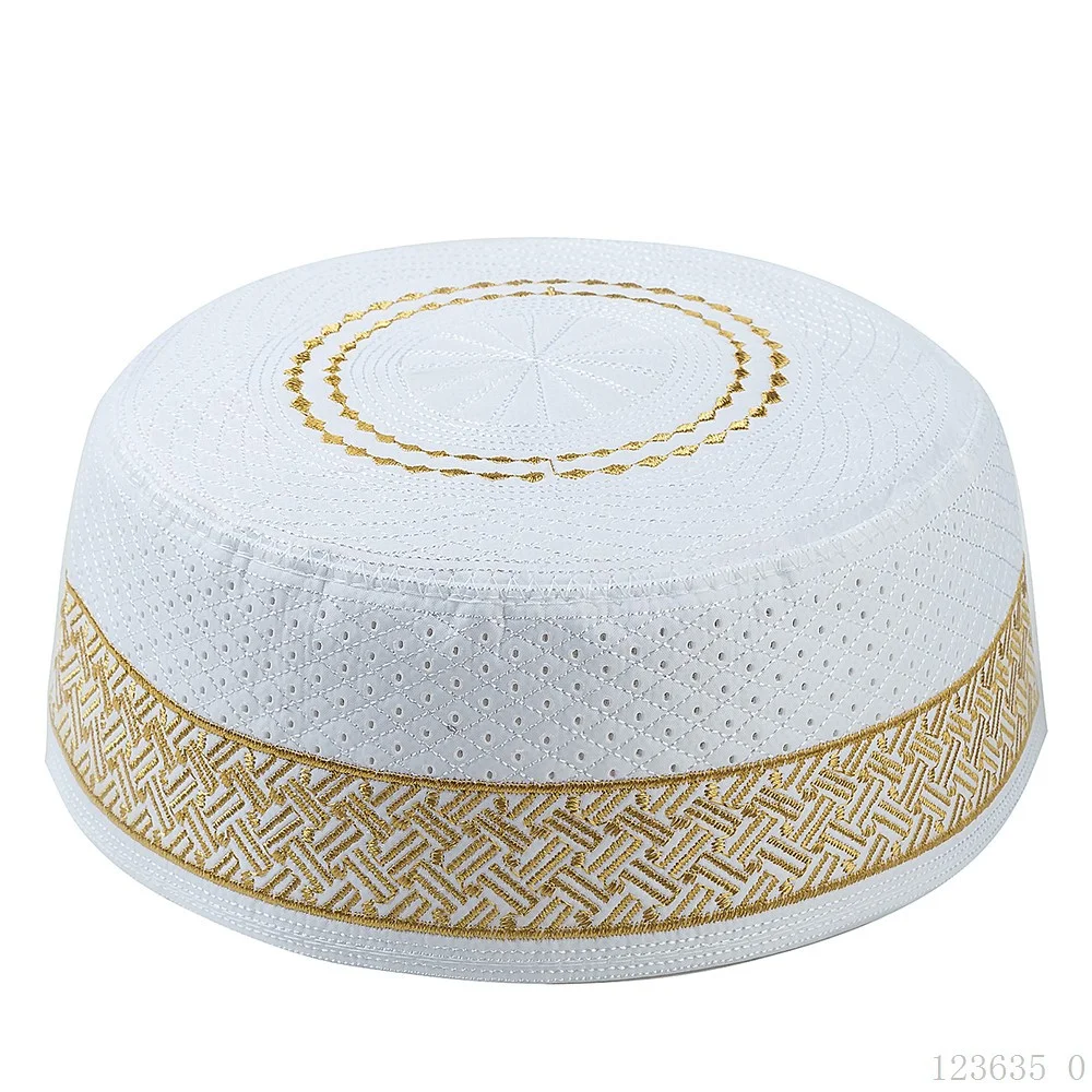 Chapéu de Oração Muçulmano para Homens e Meninos, Gorro Islâmico, Touca de Oração, Chapéu Bordado, Presente para o Ramadan e Eid