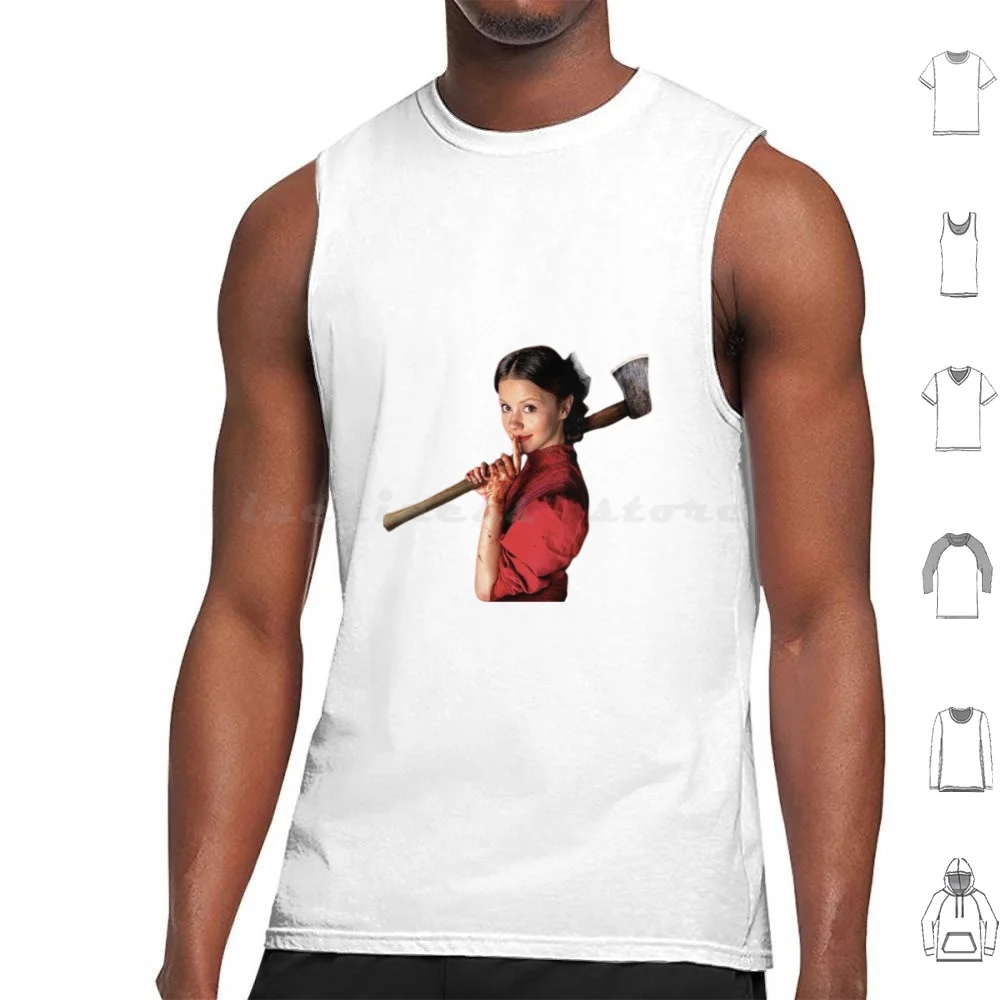 Pearl X Mia Goth Axe Print Tank Tops Print Cotton Mia Goth A24 Movie Film Horror Ti West Pearl Horror Movie Jenna Ortega X