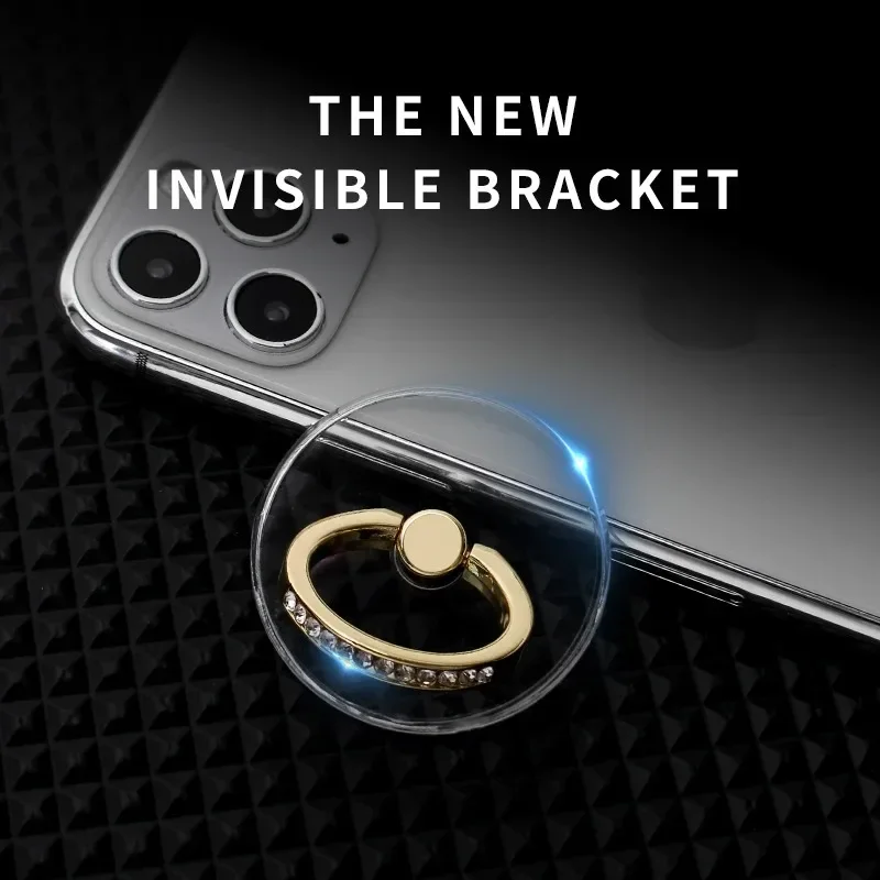 Transparent Diamond Mobile Phone Stand Butterfly Finger Ring Holder 360° Rotatable Folding for Bracket Sticker Stand for Iphone