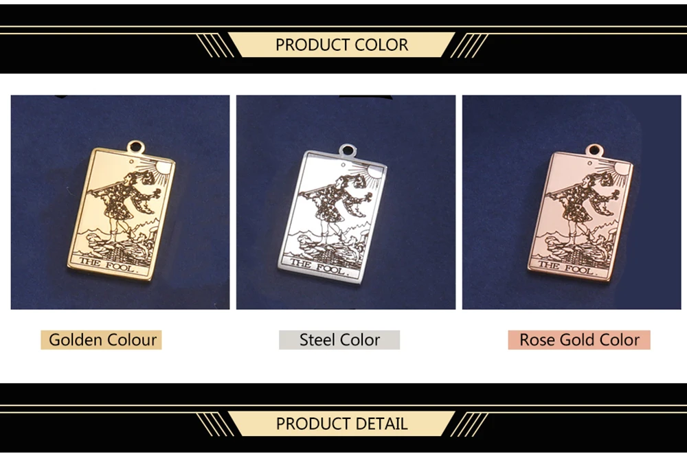 Dawapara Tarot-Kartenanhänger für die Schmuckherstellung, Astrologie, Tarotkarten, Major Arcana, magisches Amulett, Anhänger aus Edelstahl – Detail 5