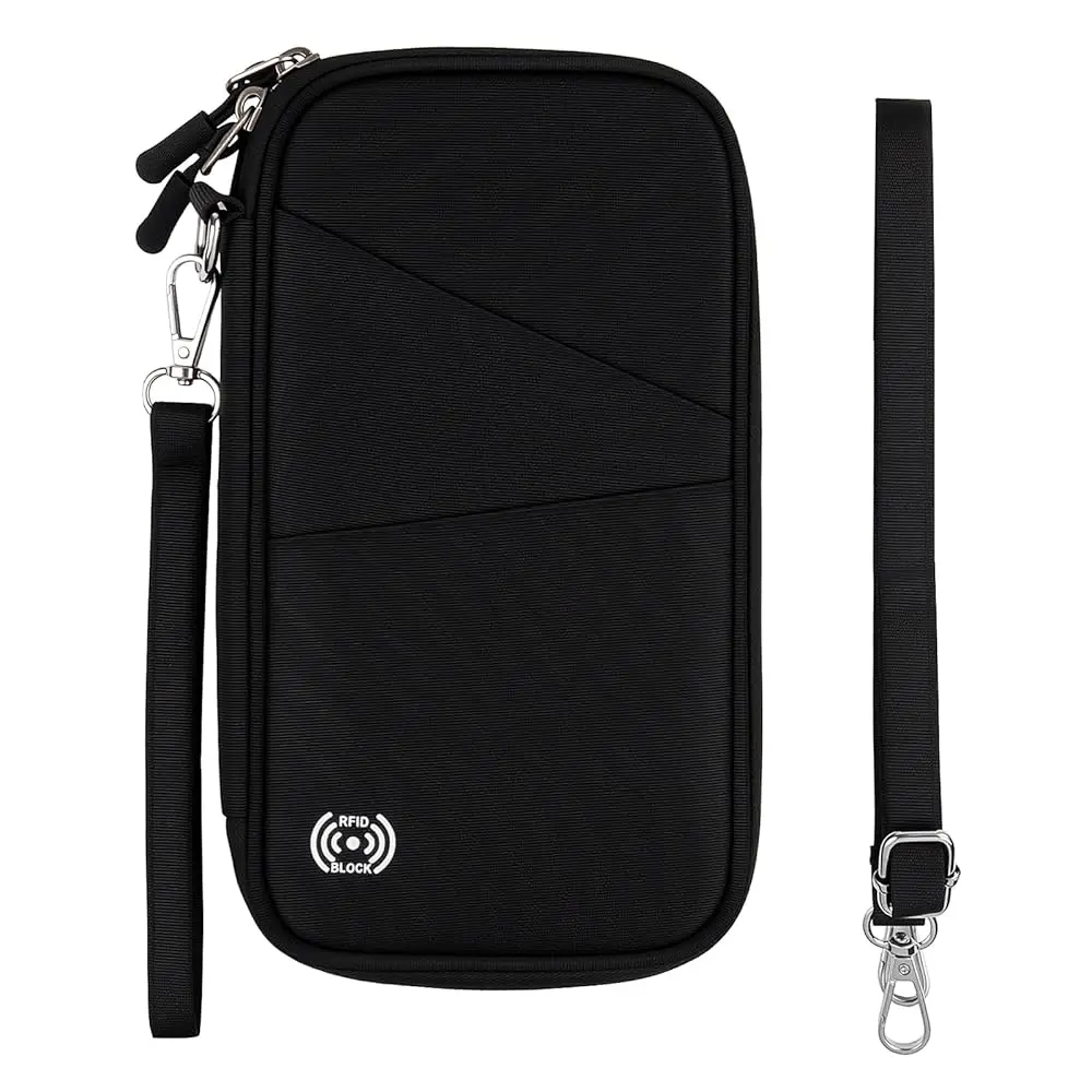 

Men Passport Wallet, Family Travel Document Organizer, Business Travel Organizer with RFID Blocking, Family Passport Holder f