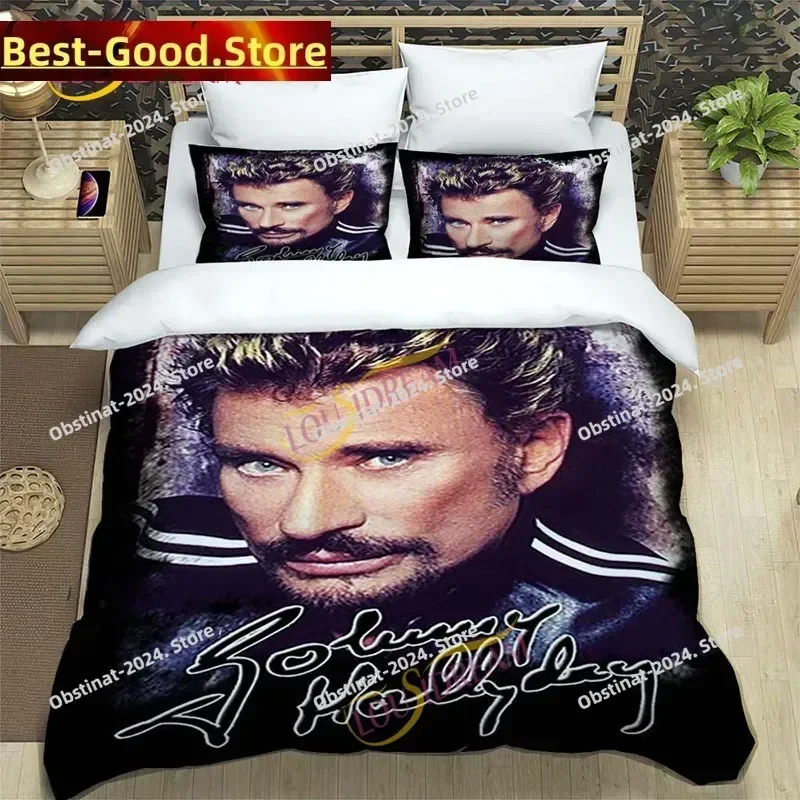 

DIY rocker Johnny Hallyday Bedding Set Printed Bed Set With Pillowcase Bed Duvet Cover Soft Single Double Queen Super King Size