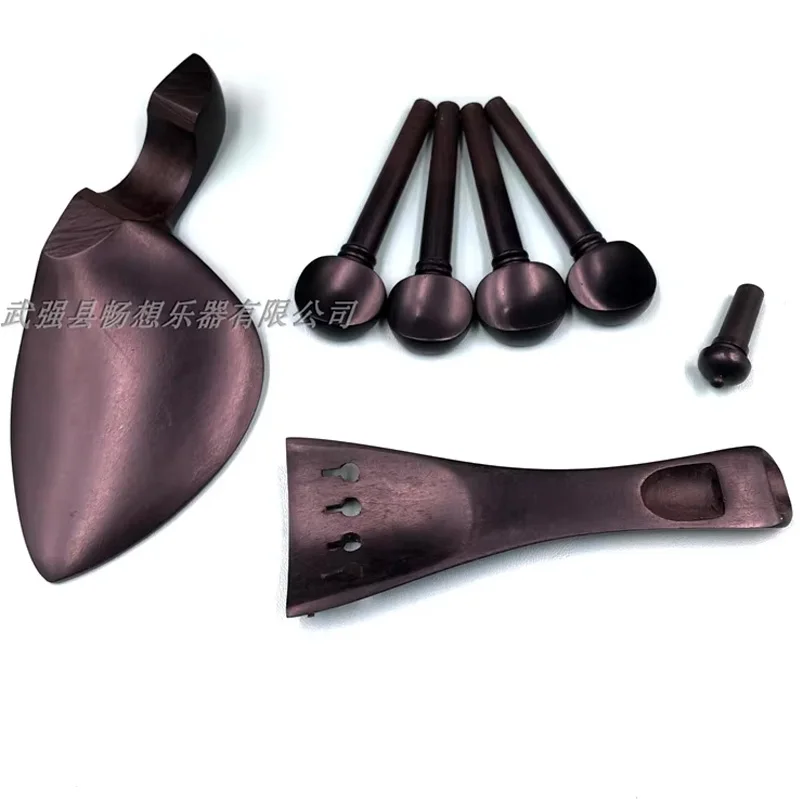 1 sets Ebony viola Accessories parts fittings,Tailpiece+Tuning pegs+Endpins+Chin rest/Chin Holder,Indonesian grade A ebony