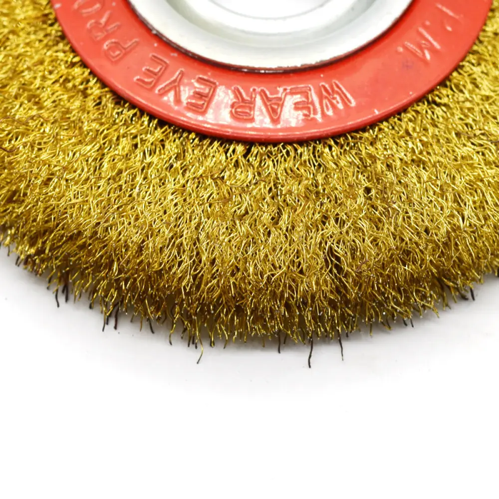 Copper Plated Steel Wire Wheel For Metal Cleaning Grinding Polishing Rust Removal Rotary Brush Tool Power Equipment