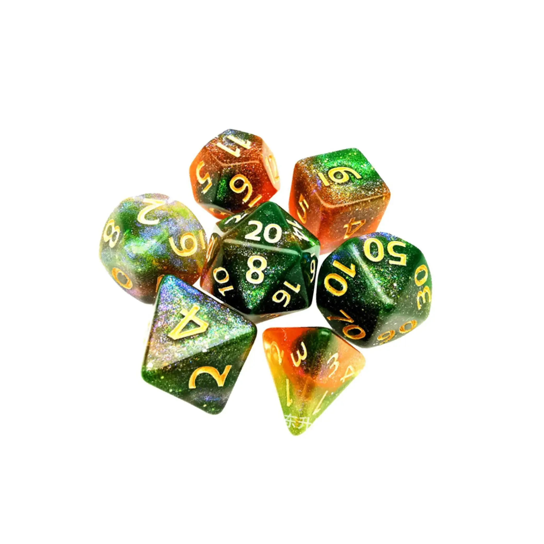 

7pcs Acrylic Exquisite Crafted Dice Set Small Occupation Big Adventure D20 D12 Polyhedral Dice